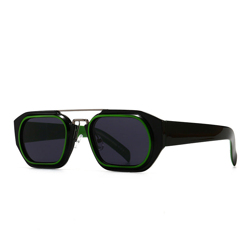 New Modern Retro Square Frame Narrow Sunglasses