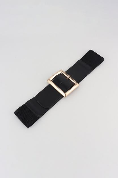 Rectangle Buckle Elastic Wide Belt