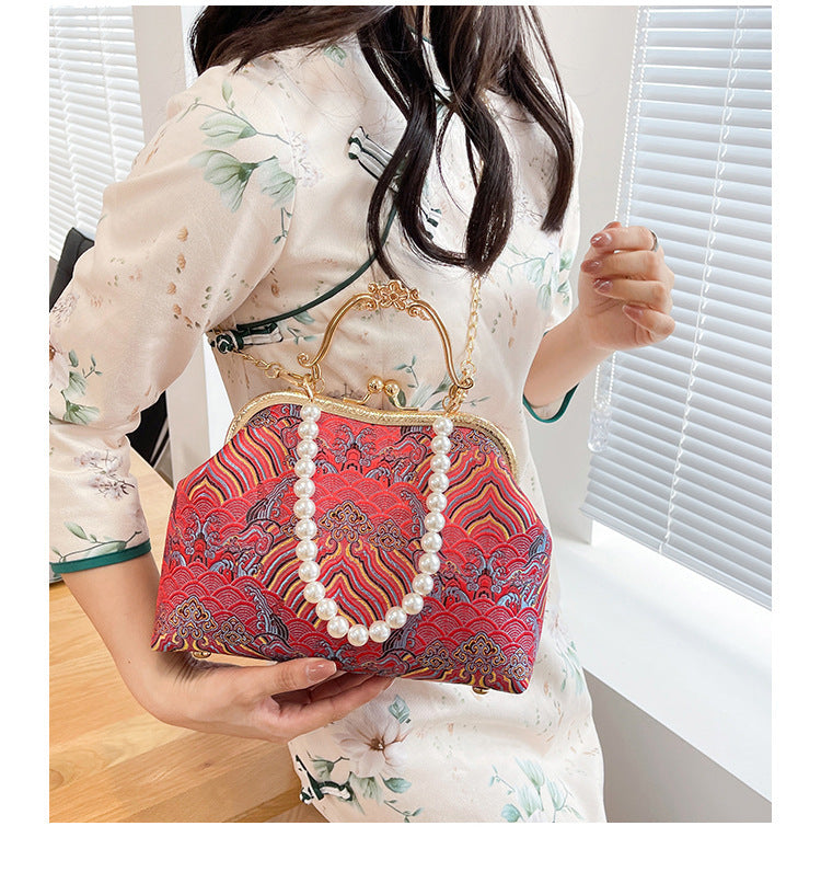 Women's Large-capacity Lace Clip Shoulder Handbag