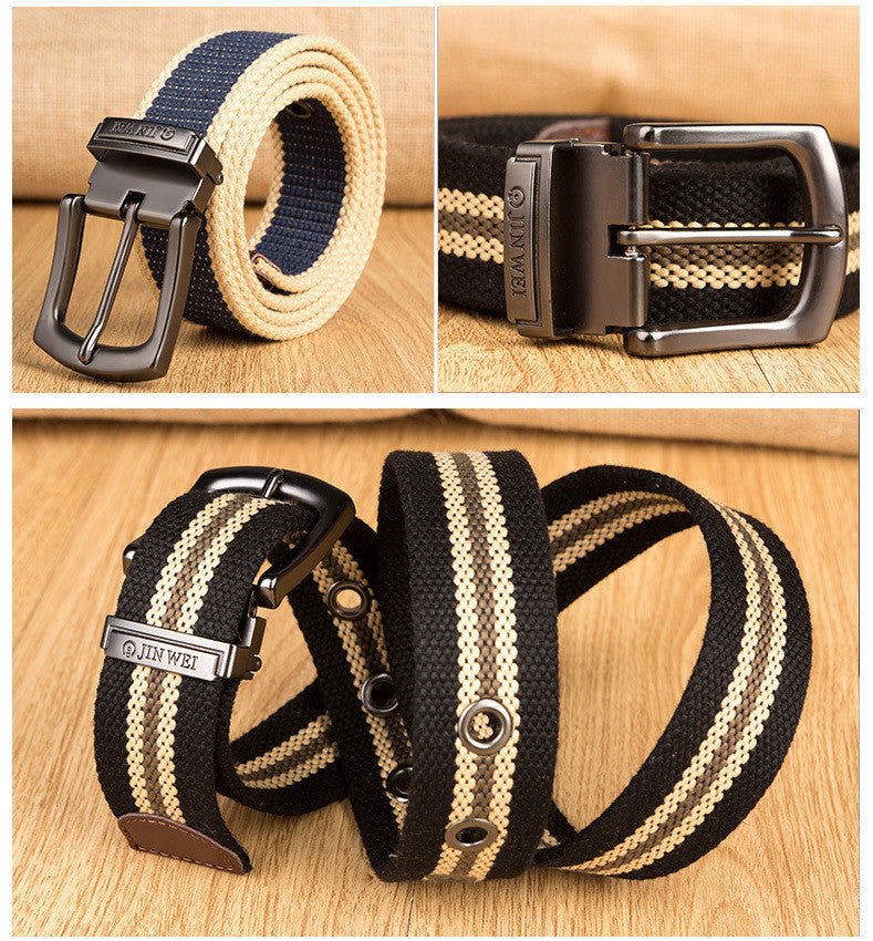 Outdoor Thickened Men's Pin Buckle Canvas Belt