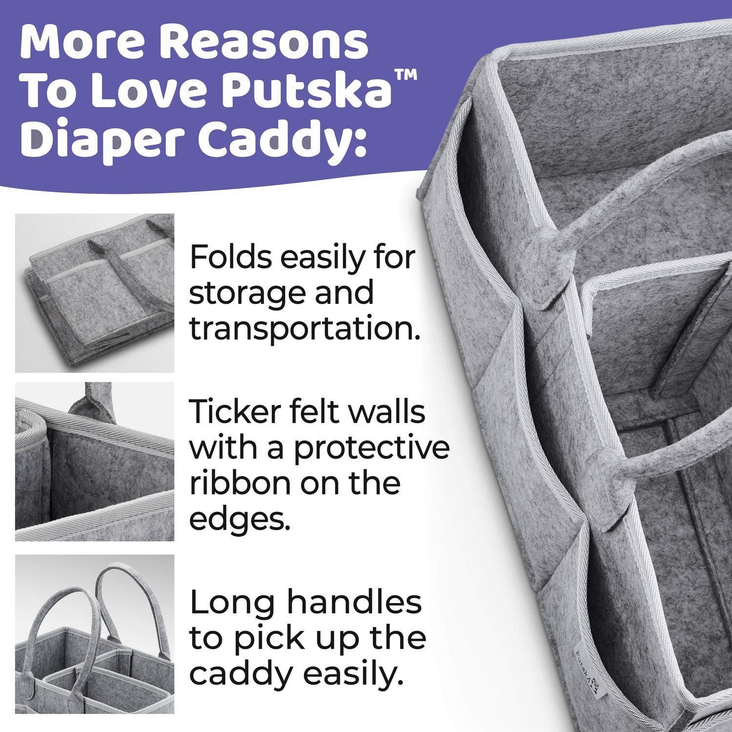 Baby Diaper Caddy Organizer Portable Holder Bag for Changing Table and Car, Nursery Essentials Storage bins 38*23*18cm