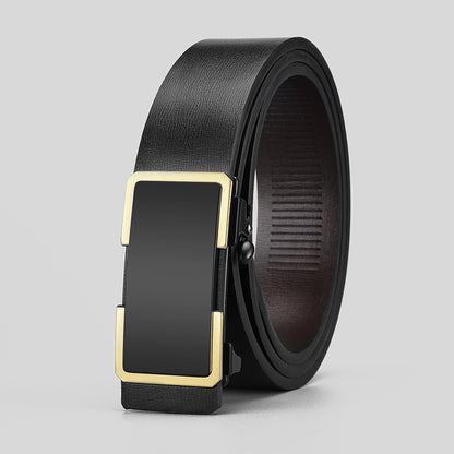 Men's Inner Wear Toothless Automatic Buckle Belt Business Casual All-match Trendy Two-layer Cowhide