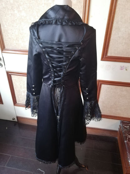 Long-sleeved Waist Lace Stitching Tuxedo Ladies Jacket