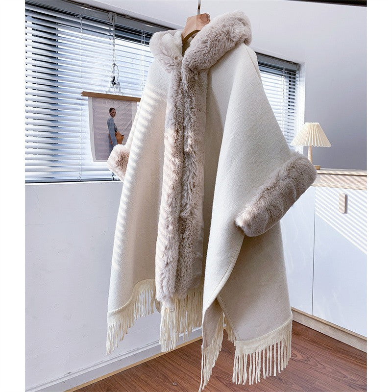 Knitted Shawl Coat Cloak Thickened