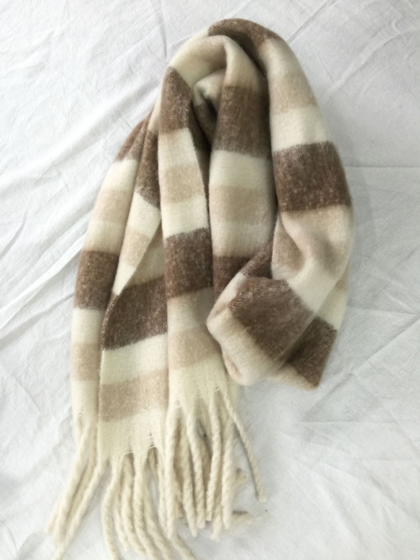 Women's Autumn Colorful Striped Warm Cashmere Plaid Scarf