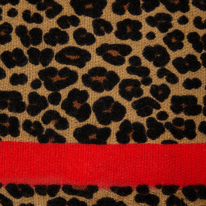 Festive Red Classic Leopard Pattern Imitation Cashmere Autumn And Winter Thick Warm Talma