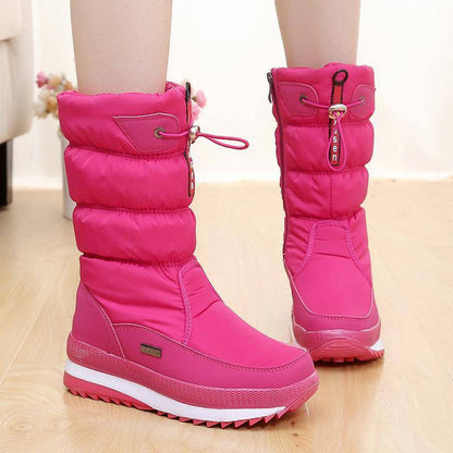 Winter New Plus Velvet Thick Cotton Shoes Thermal Middle Tube Waterproof Non-slip Boots