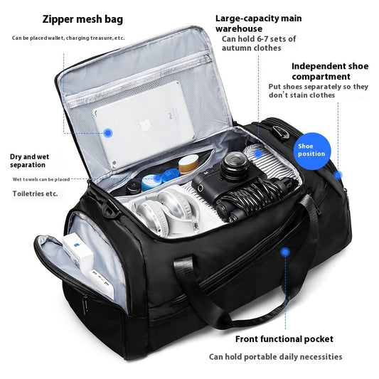 Men's Large Capacity Travel Dry Wet Separation Fitness Sports Training Portable Messenger Bag