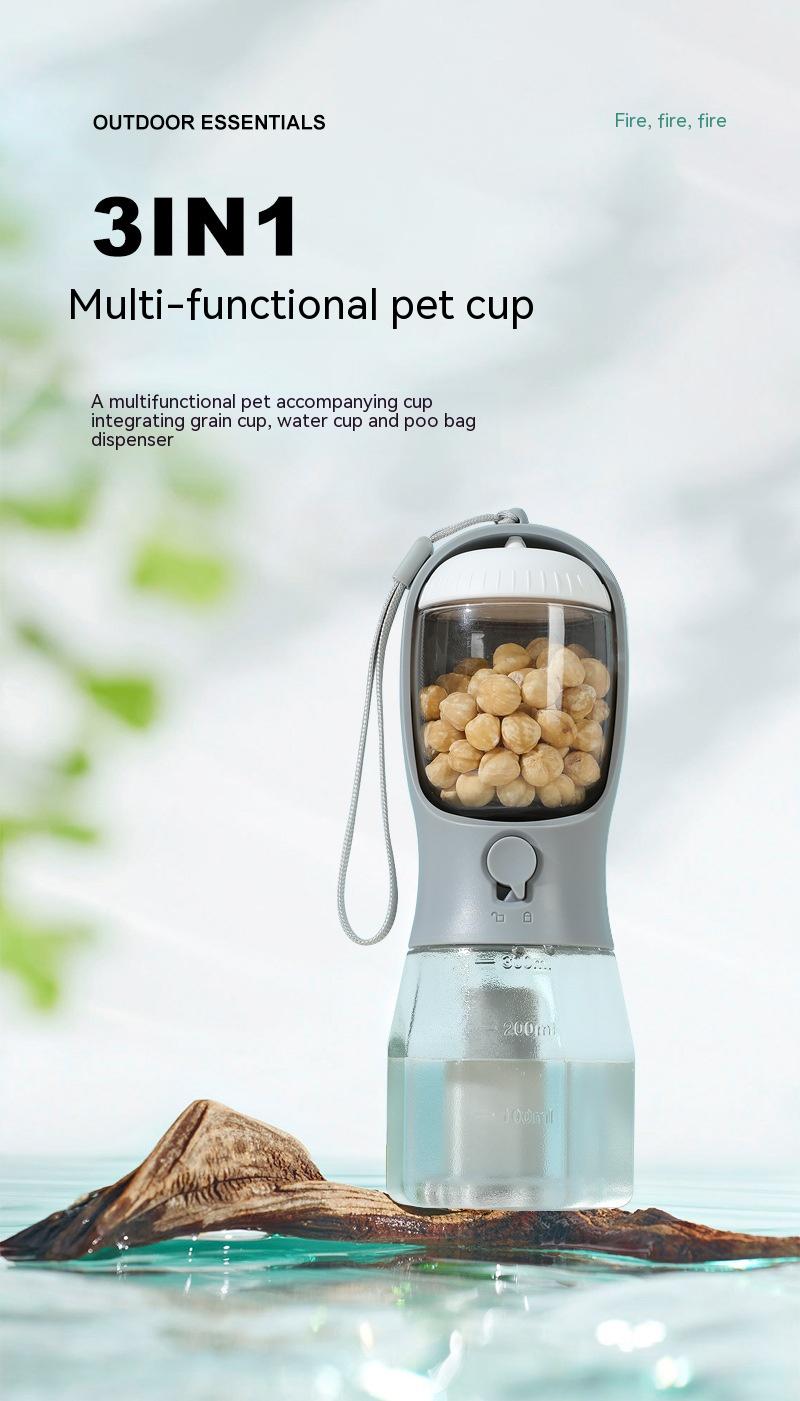 Dog Water Cup Drinking Food Garbage Bag Three-in-one Portable Small Multi-functional Pet Cups Pets Supplies