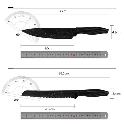 A Full Set Of Kitchen Knives 17 Stainless Steel Knives