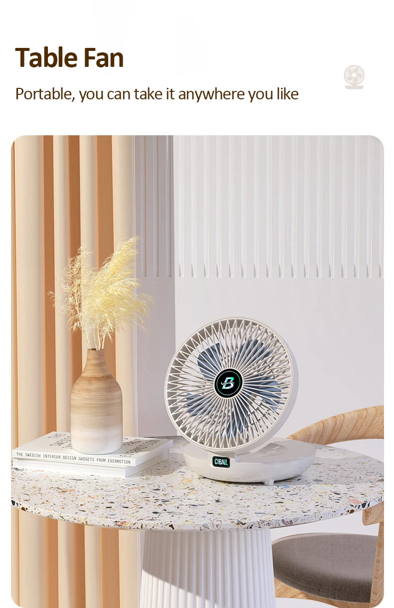 Best Sellers 2IN1 Folding Desktop Fan Portable Air Conditioner Wall Mounted Fan Rechargeable With 3 Gears for Home Office