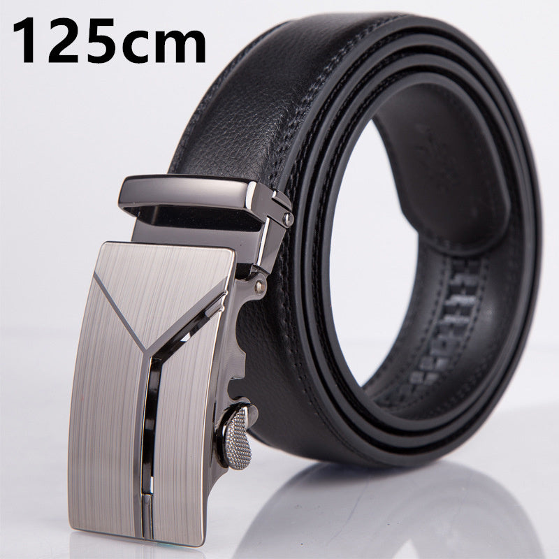 Leather automatic buckle belt