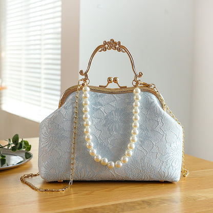 Women's Large-capacity Lace Clip Shoulder Handbag