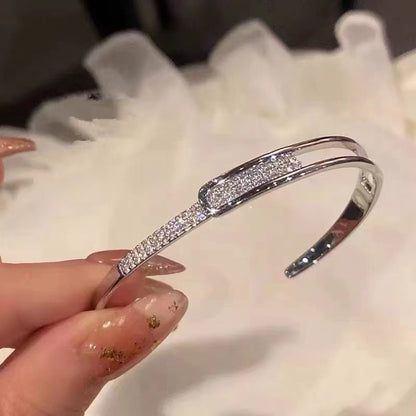 Silver S925 Sterling Silver Bracelet Full Diamond Korean Fashion