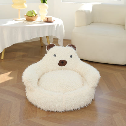 New Winter Cute Alpaca Cat Bed House Nest Warm Comfortable Pet Products Bottom Non-slip Bed For Dog Dog Bed Pet Mats Pads