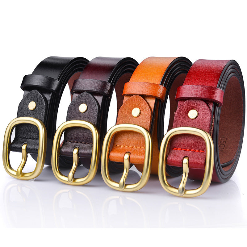 Simple And Versatile Women's New Genuine Leather Belt