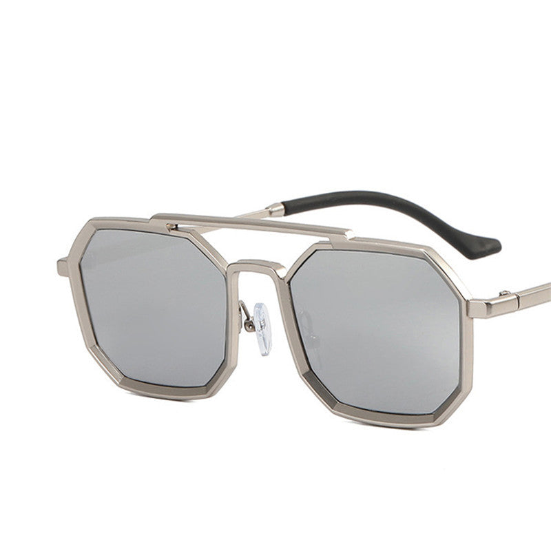 Ins Retro Polygonal Double Bridge Sunglasses