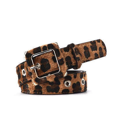 Fashionable Leopard Print Belt Female Decorative Pin Buckle