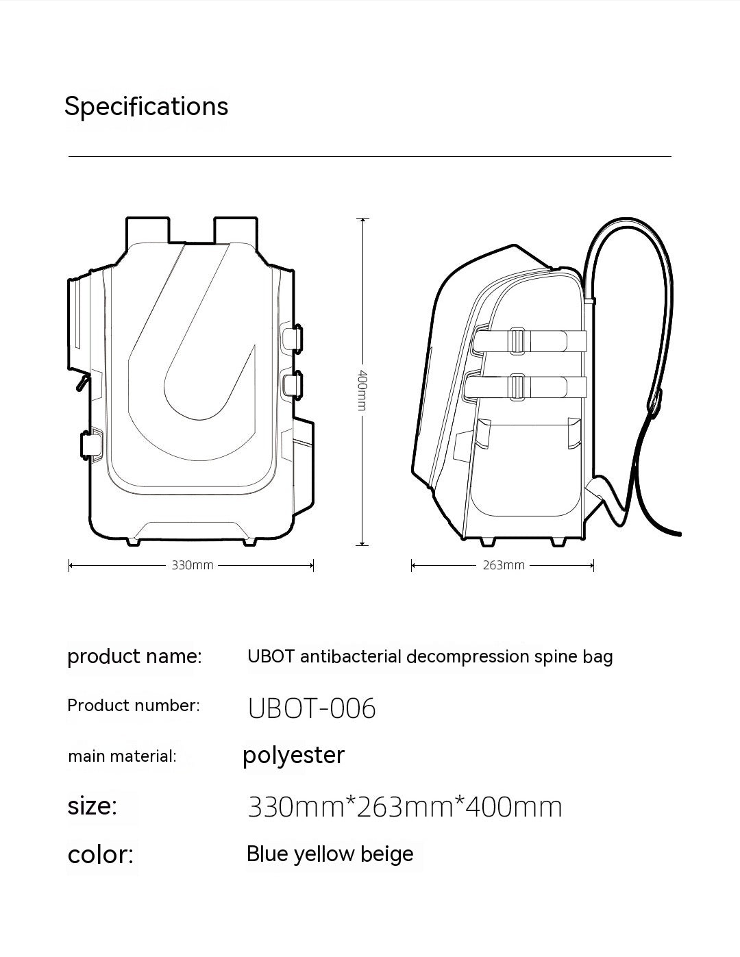 Extra Large Weight-reducing Breathable Waterproof Schoolbag