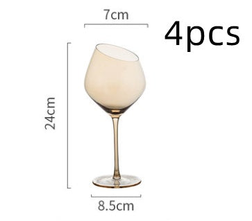 Wine Glass Oblique Mouth, Red Wine Glass Crystal Champagne Glass High-end Goblet Foreign Wine Glass