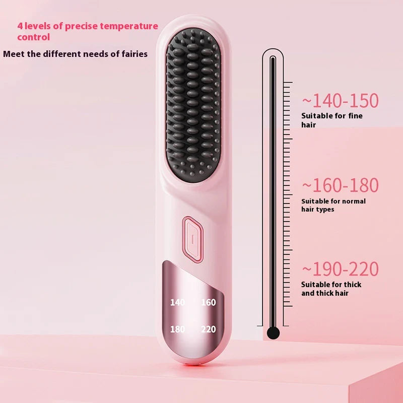 Wet Dry Hair Straightener Cordless Hair Straightener Brush With Fast Heating Negative Ions For Fluffy Curly Hair For Electric