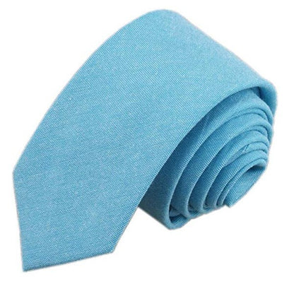 6cm Solid Color Cotton And Linen Men's Casual Narrow Tie