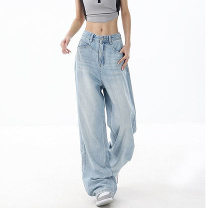 Women's Wide-leg Jeans Loose High Waist Drooping