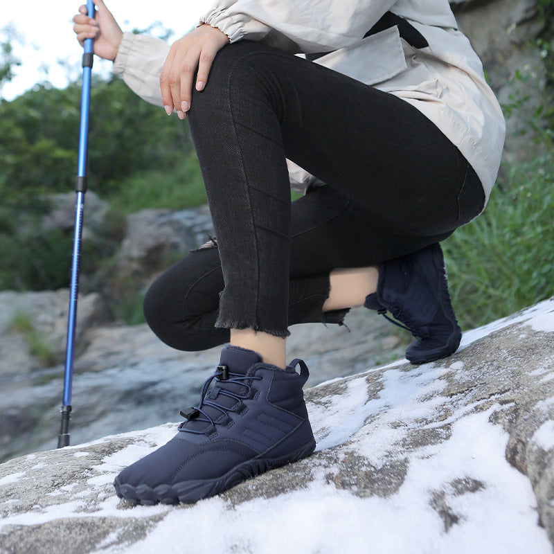 Outdoor Sports Cotton Shoes For Men And Women Winter Warm Slip-on Boots Wear-resistant Anti-ski Thickened Shoes Couple