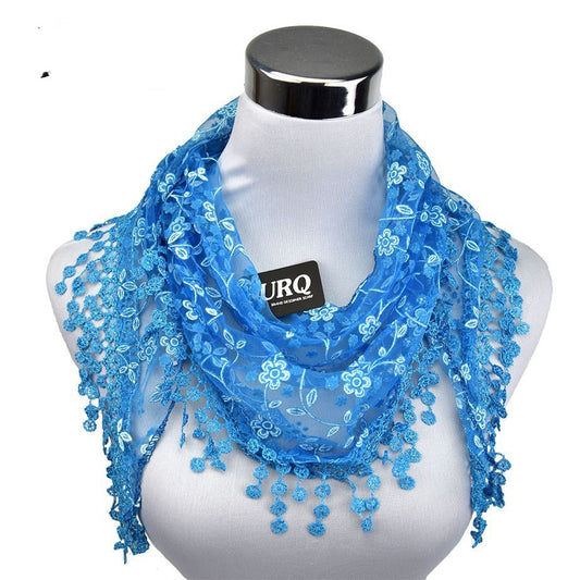 Small Floral Shawl Scarf Ethnic Style Wild Kerchief Gauze