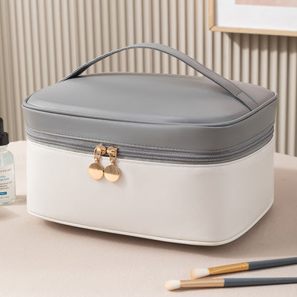 Color Matching Compartment PU Waterproof Multifunctional Light Luxury Handbag Large Capacity