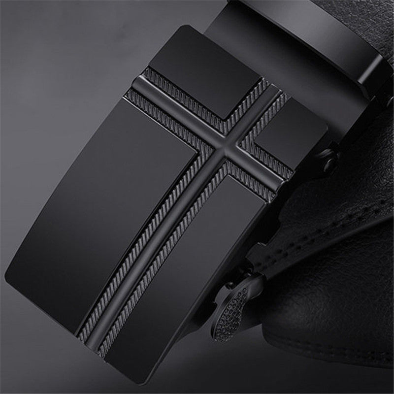 Lengthen Popular Classic Glossy Black Men's Automatic Buckle Belt