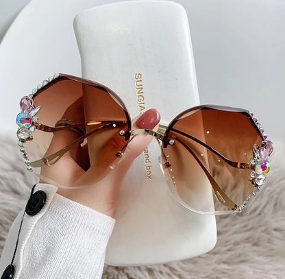 Creative Rhinestone UV Resistant Sunglasses