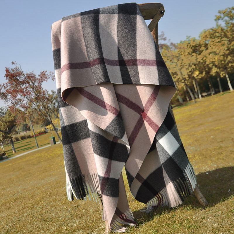 Plaid Scarf Women's Classic Cashmere Padded Warmth