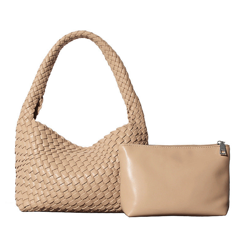 Handmade Shoulder Soft Leather Hand Carrying Woven Bag