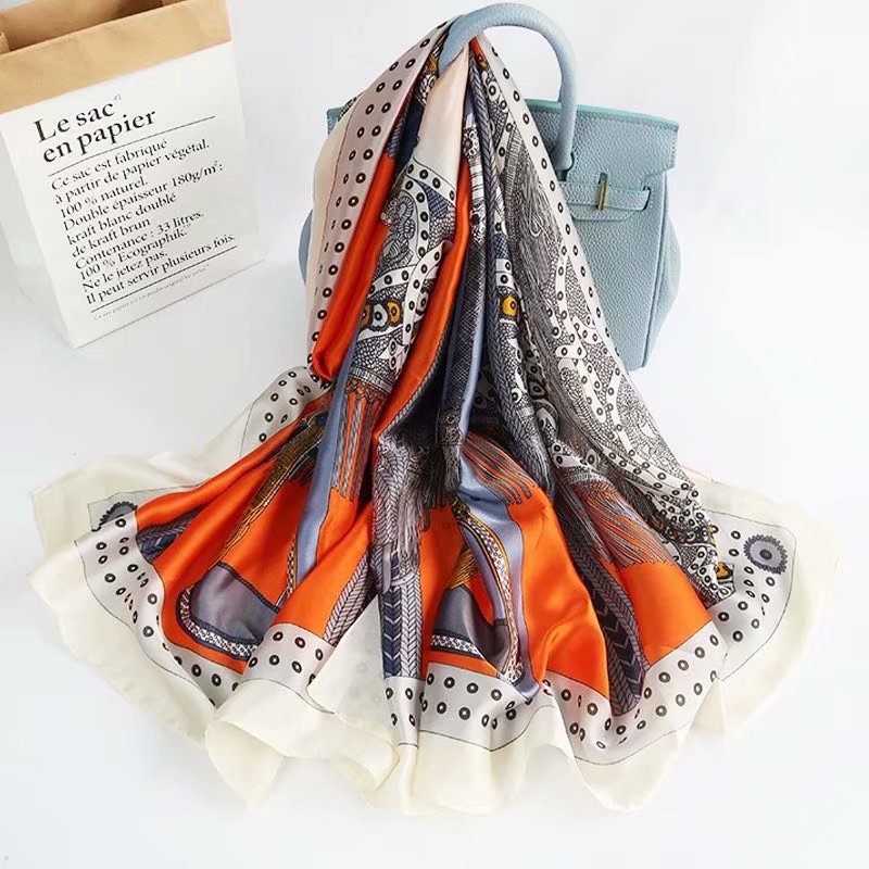 All-in-one Sunscreen Shawl Travel Silk Scarf Women's Beach Towel