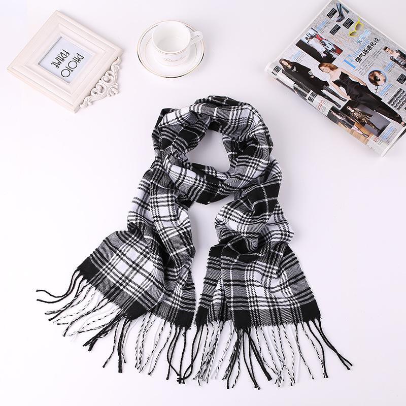 Men's Fashion English Plaid Faux Cashmere Scarf