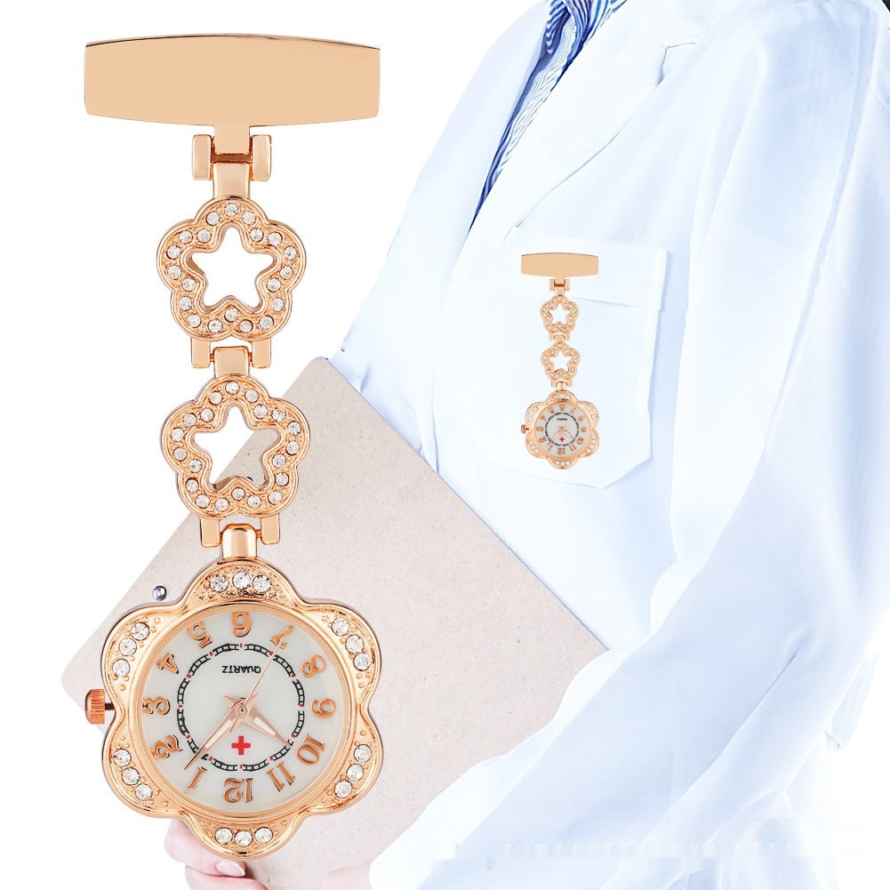 Roller Diamond Nurse's Watch Hanging Chest Watch Portable Pocket Watch Ladies