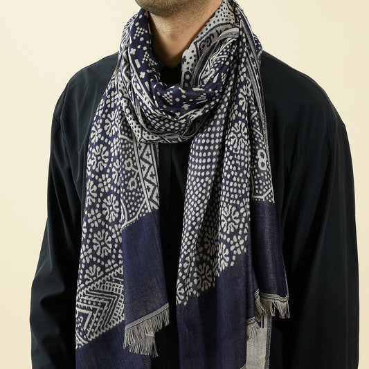 Cotton And Linen Yarn-dyed Scarf Short Beard Ethnic Style