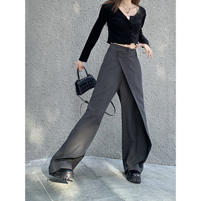 Irregular Splicing Straight Trousers Female