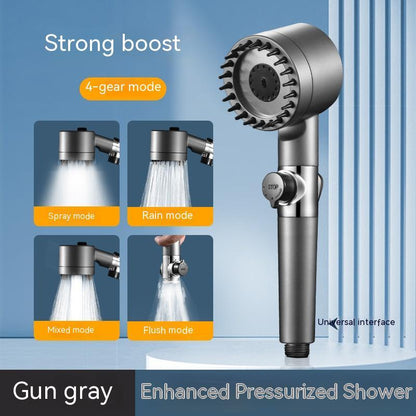 The Third Gear Adjustable Strong Supercharged Shower Head Household Bath Shower Hose Shower Head