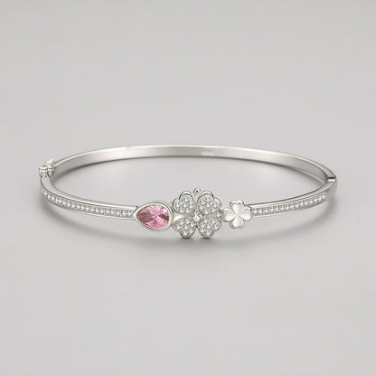 S925 Sterling Silver Clover Bracelet Female Korean Style