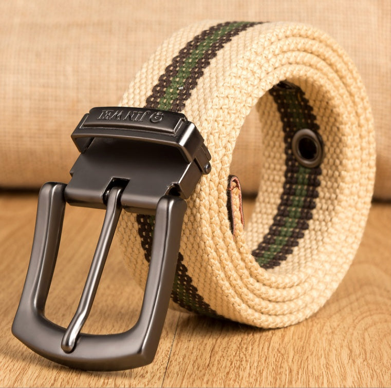 Outdoor Thickened Men's Pin Buckle Canvas Belt