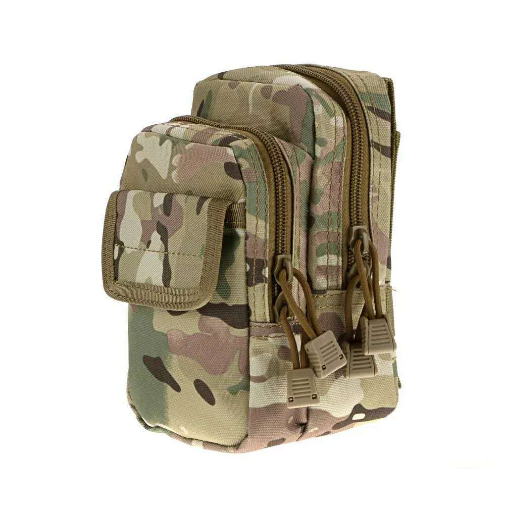 Double Zipper Thick Large Capacity Tactical Wear-resistant Belt Waist Bag