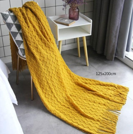 Sofa Blanket Air Conditioning Blanket Three-dimensional Water Wave Monochrome Double Wave