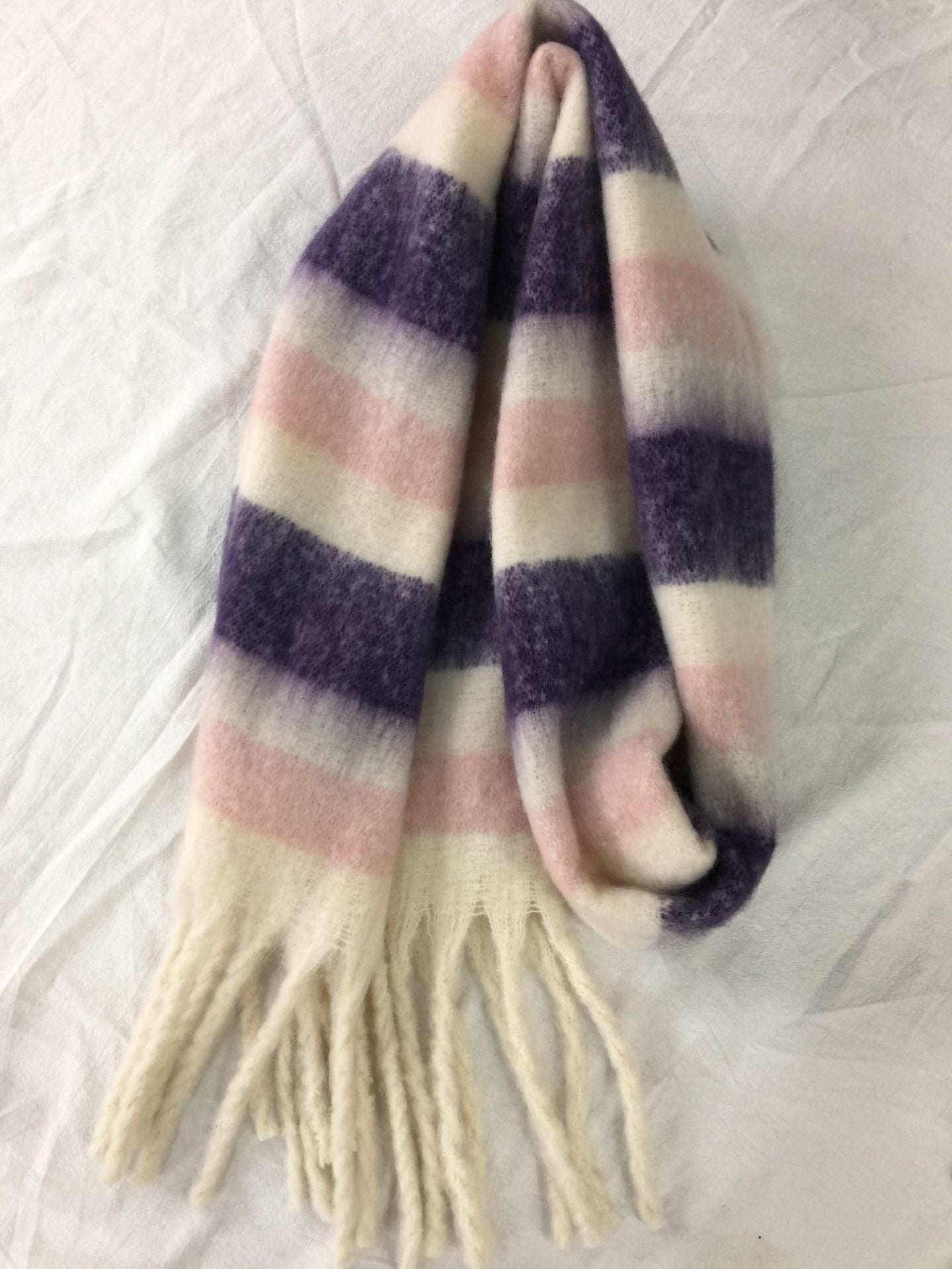 Women's Autumn Colorful Striped Warm Cashmere Plaid Scarf