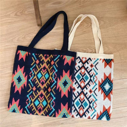 Retro Ethnic Style Wool Woven Bag All-matching