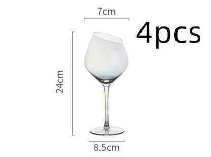 Wine Glass Oblique Mouth, Red Wine Glass Crystal Champagne Glass High-end Goblet Foreign Wine Glass