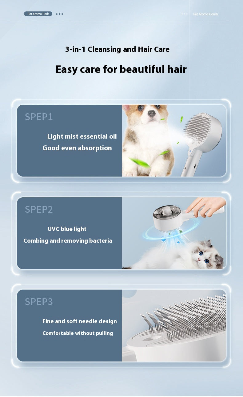 Animal Hair Remover Brush Dog And Cat Steam Brush Pet Self Cleaning Dog Brush Grooming Removes Cat Hairs Cat Dog Accessories Pet