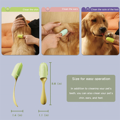 Dog Tooth Cleaning Brush Care Finger Wrap Cat Dog Oral Cleaning Toothbrush Tool Silicone Dog Cat Finger Toothbrush Supplies Pet Products