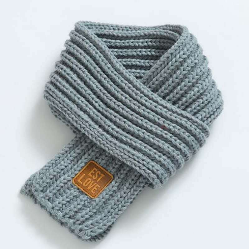 Autumn And Winter Solid Color Knitted Children's Warm Scarf